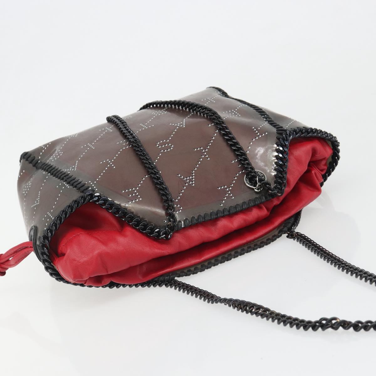 Stella MacCartney Chain Falabella Shoulder Bag Vinyl Red Auth BA13554A