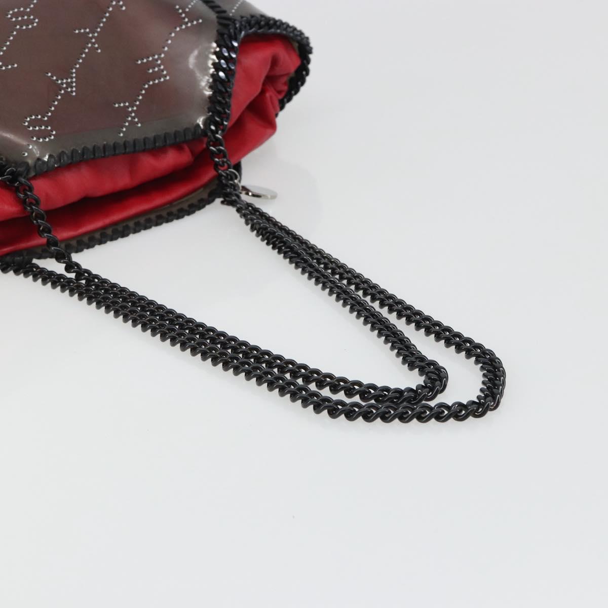 Stella MacCartney Chain Falabella Shoulder Bag Vinyl Red Auth BA13554A