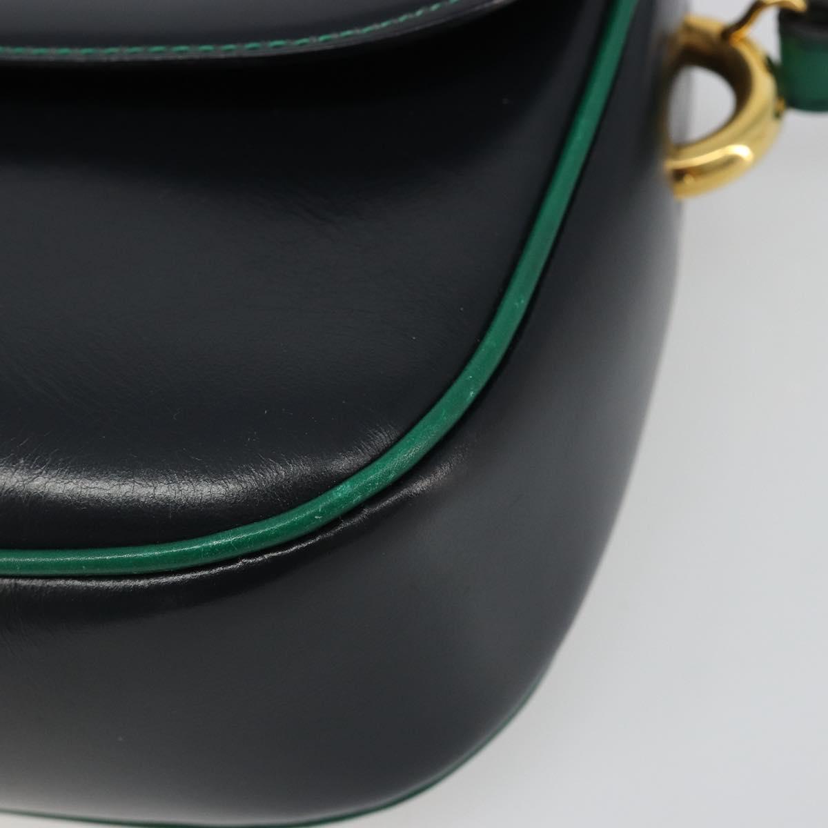 BALLY Shoulder Bag Leather Black Gold Auth BA13555A