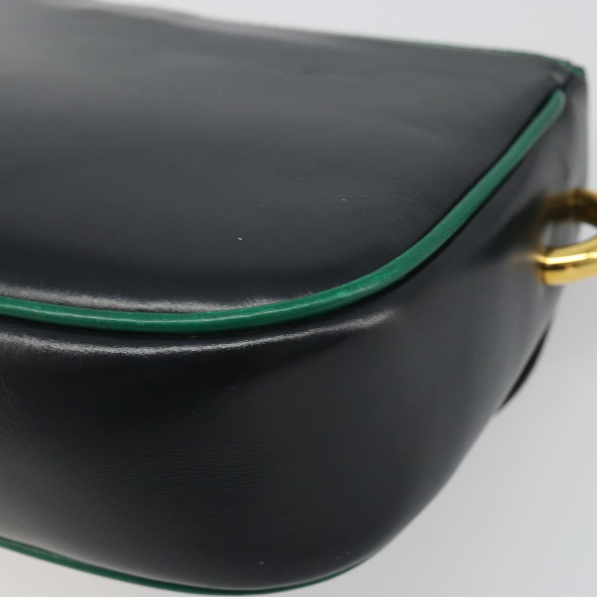 BALLY Shoulder Bag Leather Black Gold Auth BA13555A