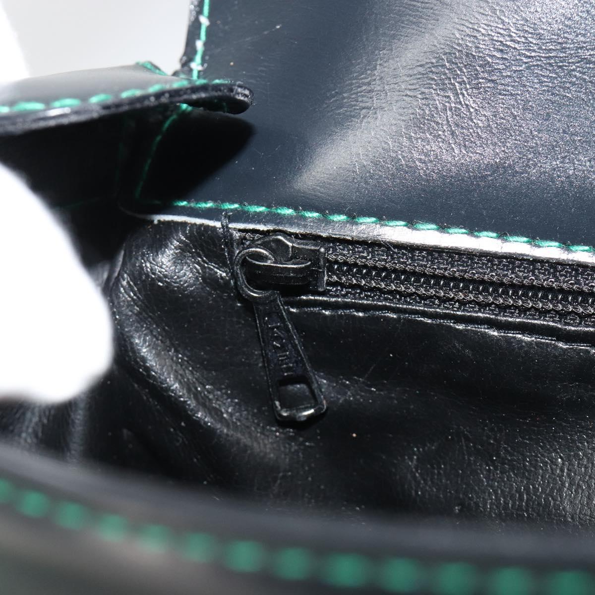 BALLY Shoulder Bag Leather Black Gold Auth BA13555A