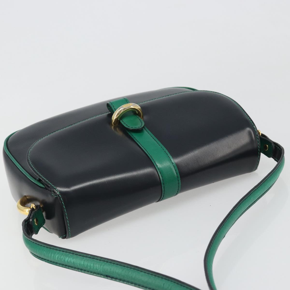 BALLY Shoulder Bag Leather Black Gold Auth BA13555A