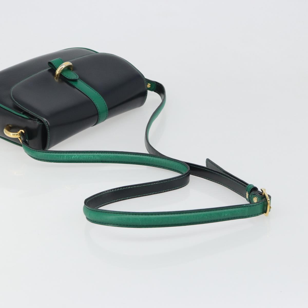 BALLY Shoulder Bag Leather Black Gold Auth BA13555A