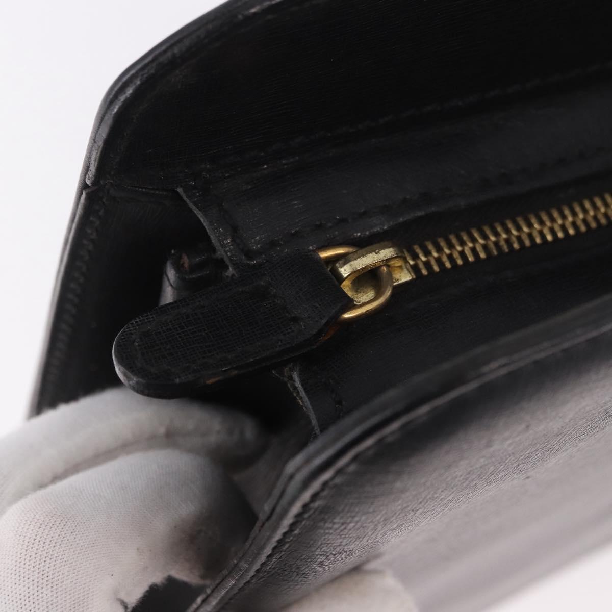 Salvatore Ferragamo Business Bag Leather Black Gold Auth BA13557