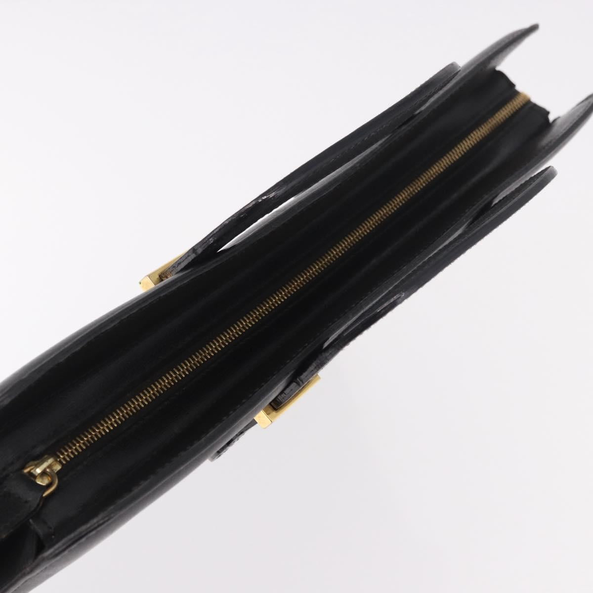 Salvatore Ferragamo Business Bag Leather Black Gold Auth BA13557