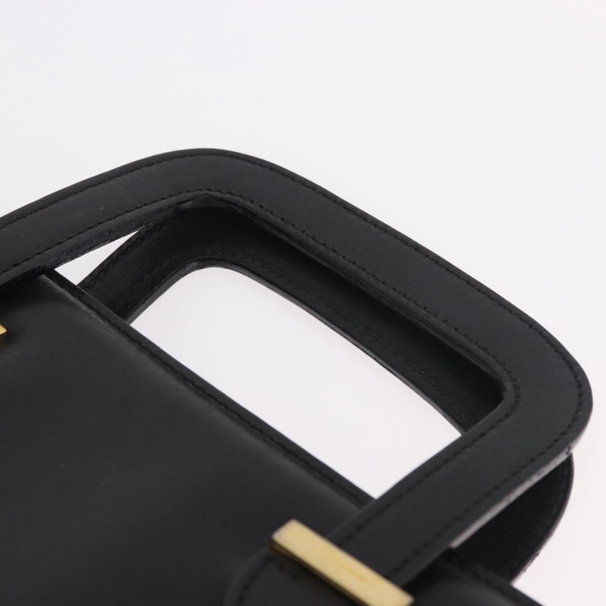 Salvatore Ferragamo Business Bag Leather Black Gold Auth BA13557