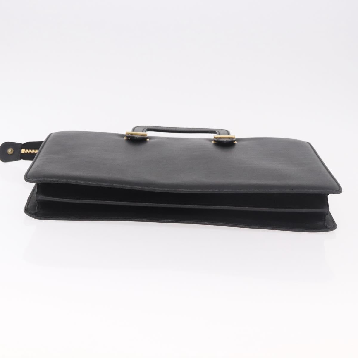 Salvatore Ferragamo Business Bag Leather Black Gold Auth BA13557
