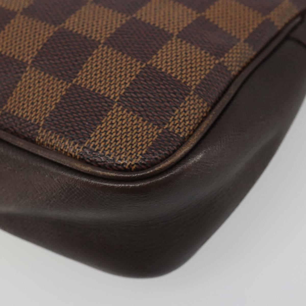 LOUIS VUITTON Damier Ebene Trousse Makeup Pouch N51982 LV Auth BA13565