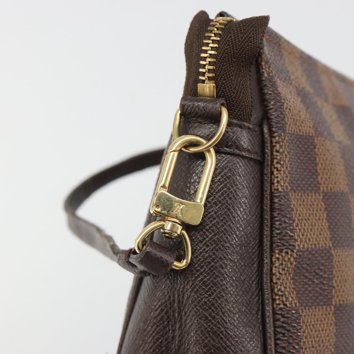 LOUIS VUITTON Damier Ebene Trousse Makeup Pouch N51982 LV Auth BA13565
