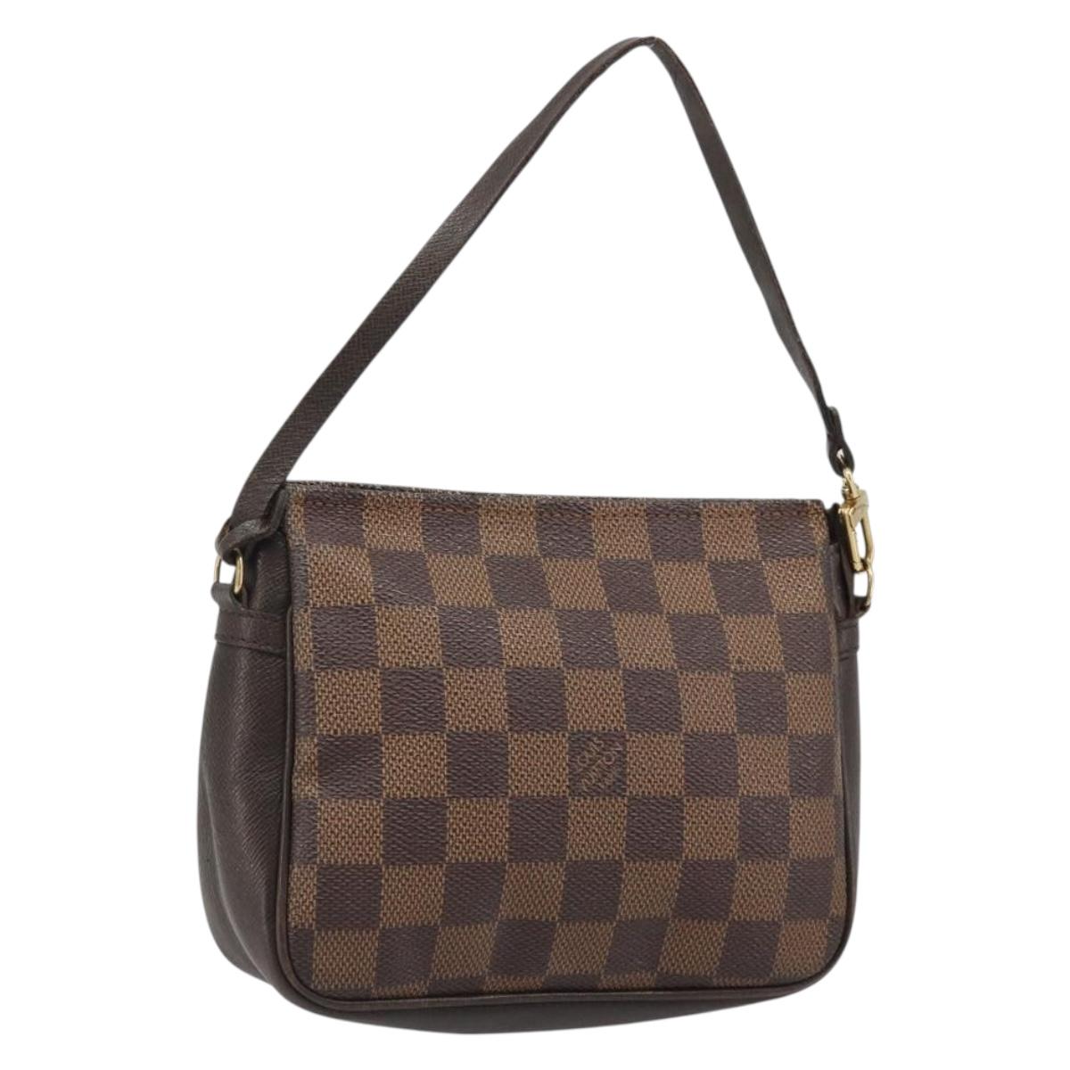 LOUIS VUITTON Damier Ebene Trousse Makeup Pouch N51982 LV Auth BA13565