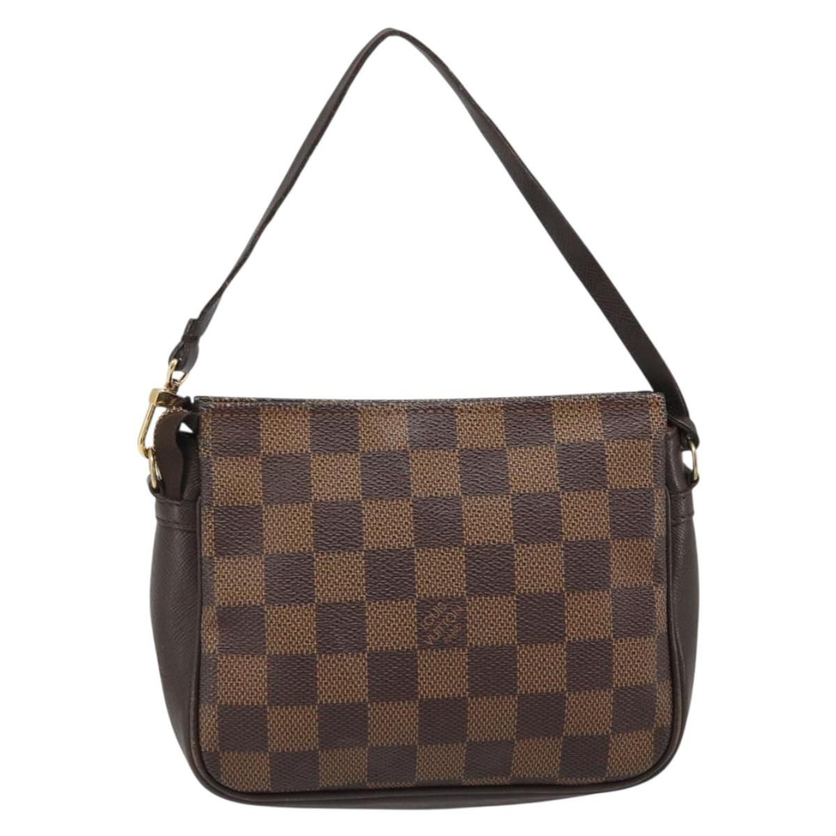 LOUIS VUITTON Damier Ebene Trousse Makeup Pouch N51982 LV Auth BA13565