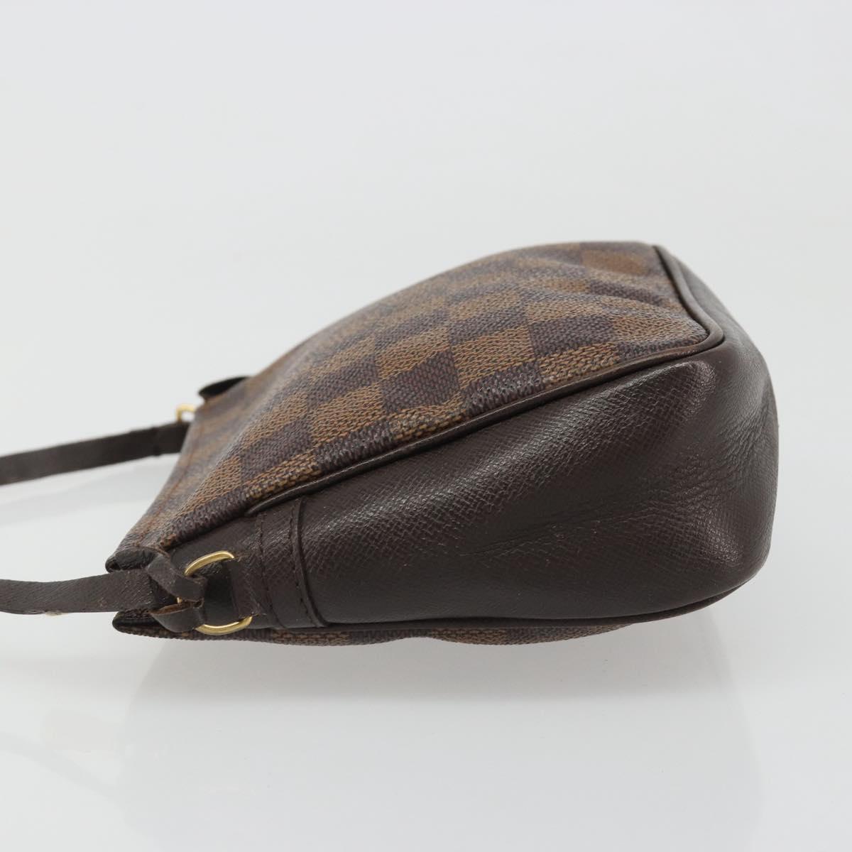 LOUIS VUITTON Damier Ebene Trousse Makeup Pouch N51982 LV Auth BA13565