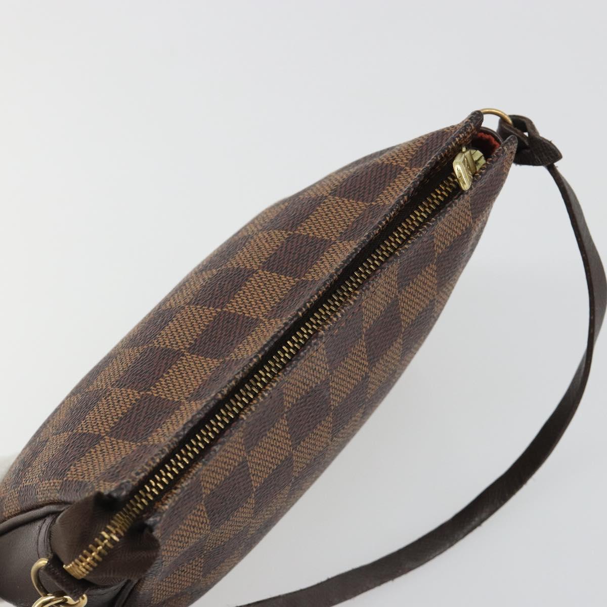 LOUIS VUITTON Damier Ebene Trousse Makeup Pouch N51982 LV Auth BA13565