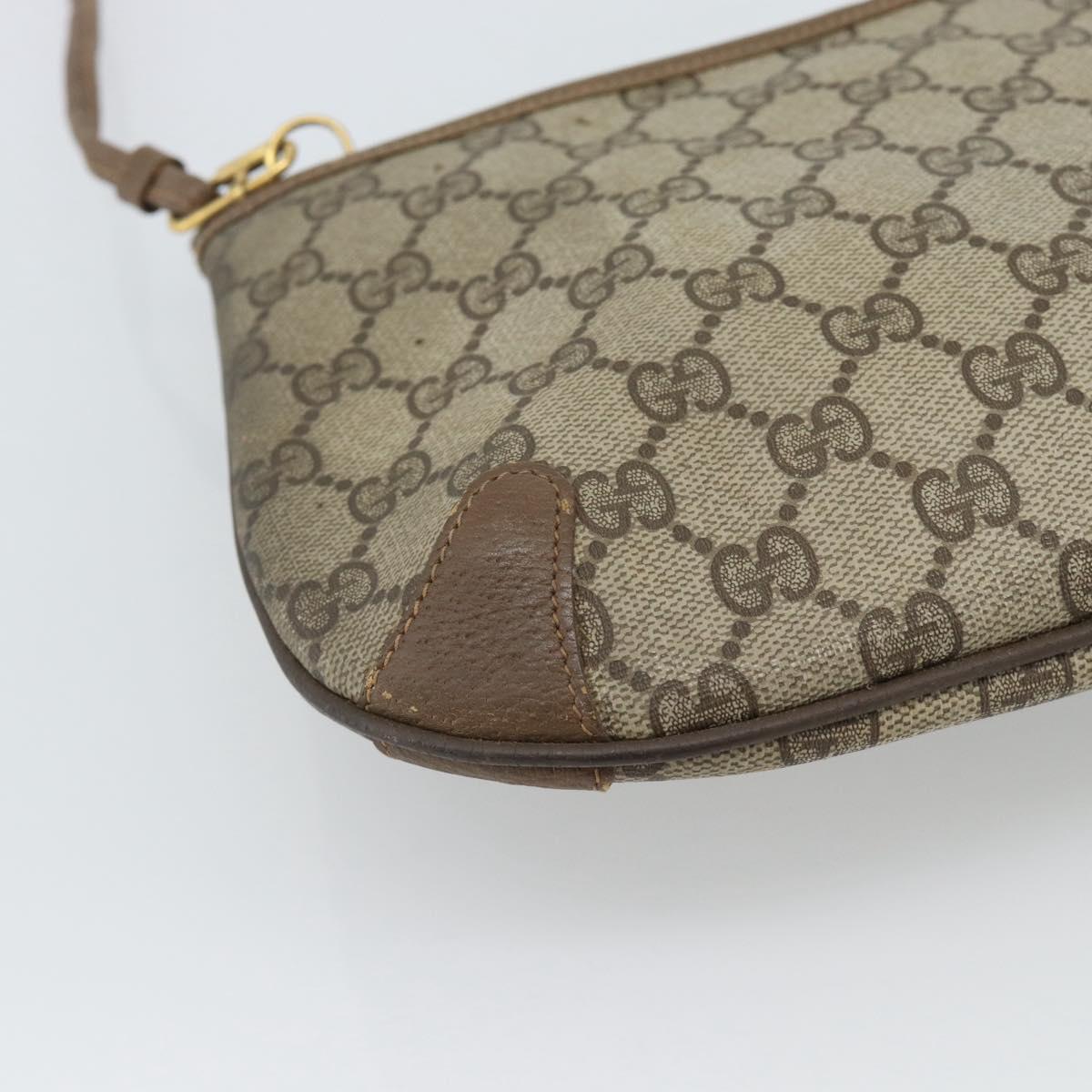GUCCI GG Supreme Web Sherry Line Bag PVC Beige Gold 904 02 026 Auth BA13567