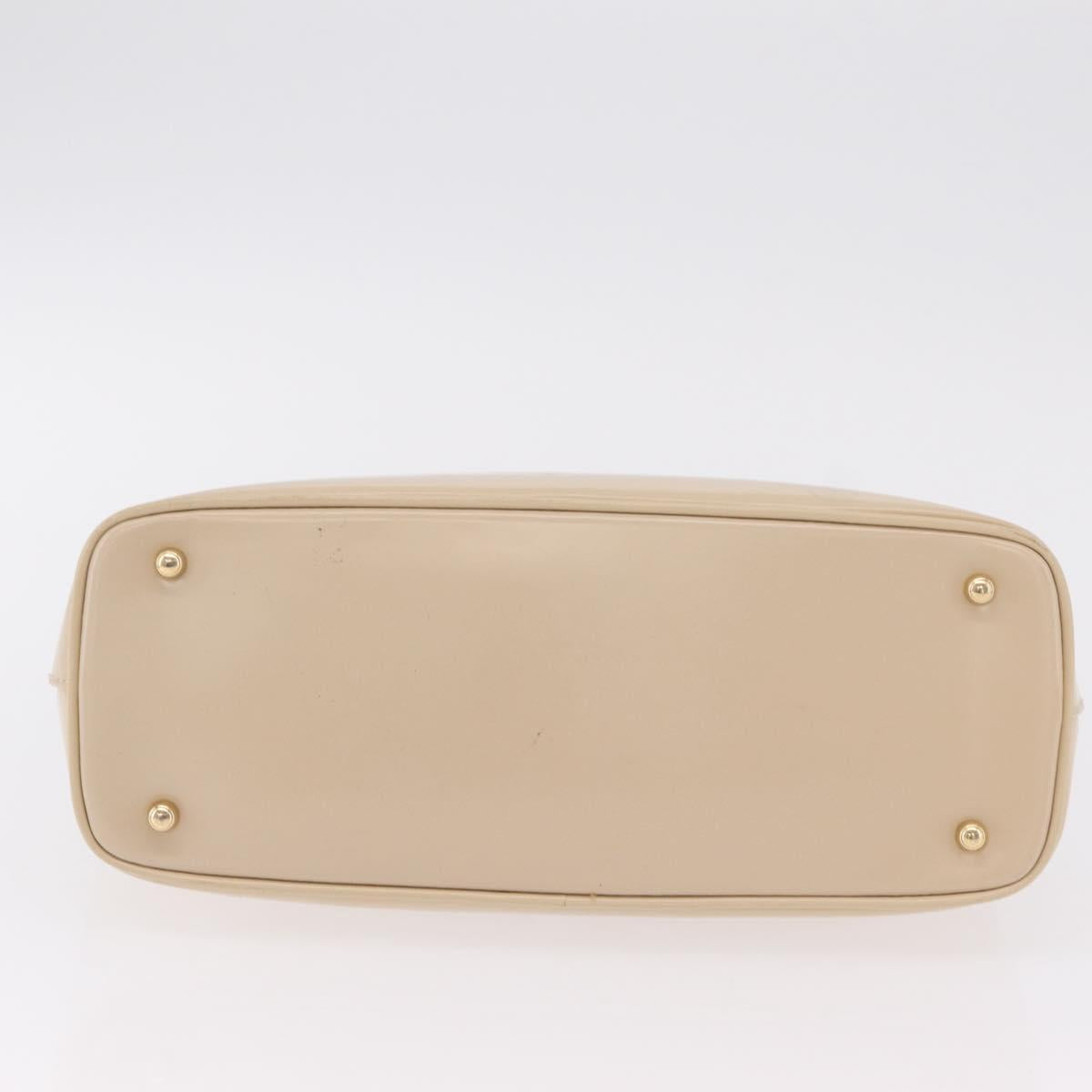 GUCCI Bamboo Hand Bag Leather Ivory Gold Auth BA13570