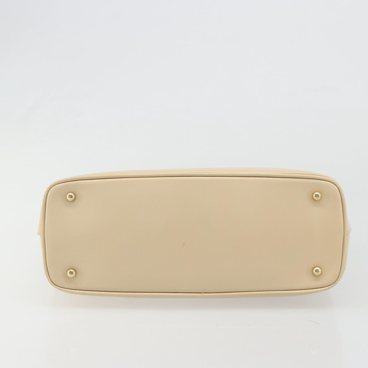 GUCCI Bamboo Hand Bag Leather Ivory Gold Auth BA13570