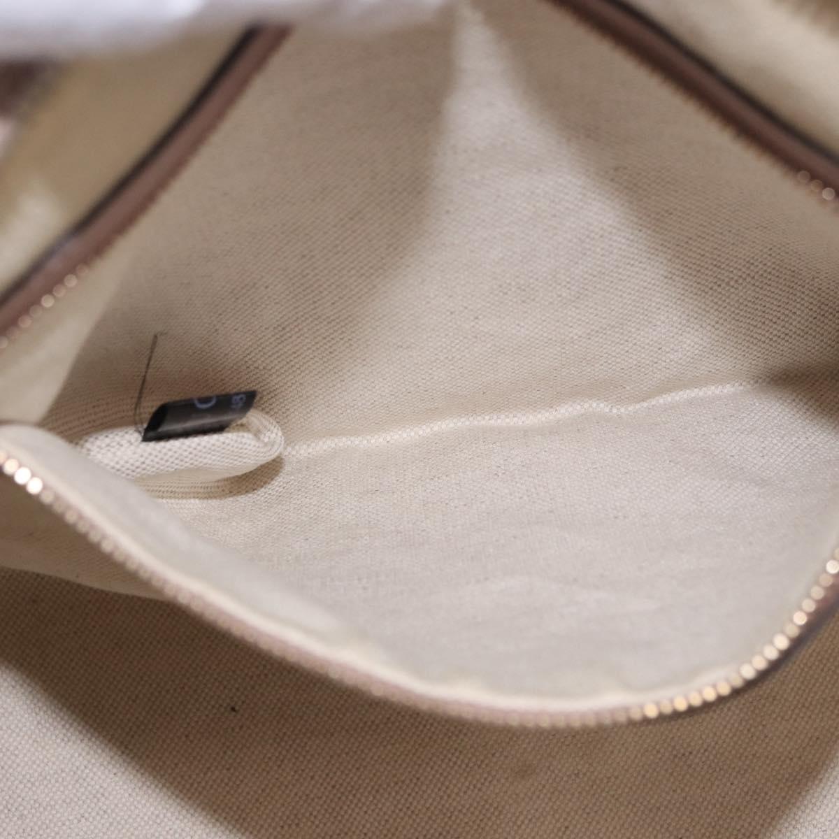 GUCCI Micro GG Canvas Bag Patent Leather 2way Beige Gold 309617 Auth BA13572