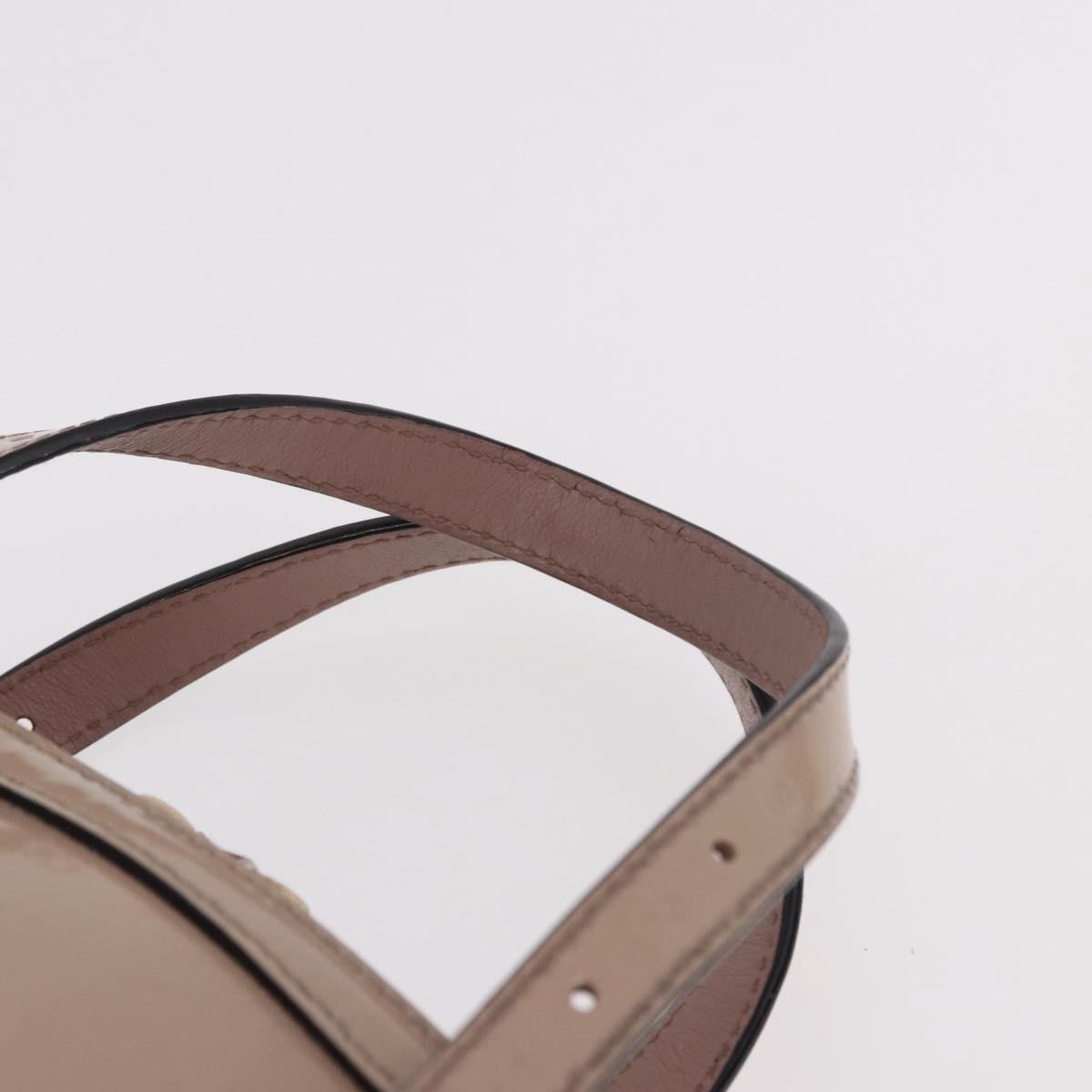 GUCCI Micro GG Canvas Bag Patent Leather 2way Beige Gold 309617 Auth BA13572