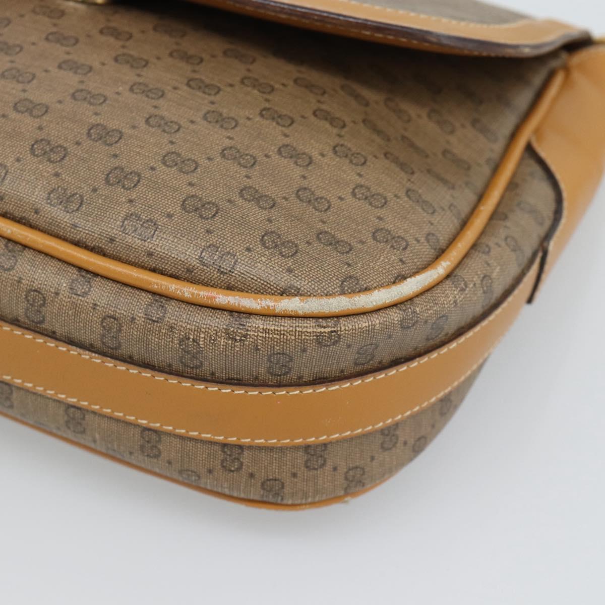 GUCCI Micro GG Supreme Web Sherry Line Bag Leather Beige Auth BA13575