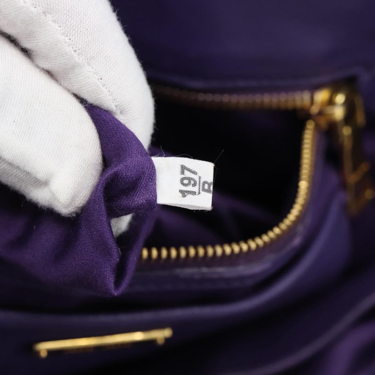 Miu Miu Hand Bag Leather 2way Purple Gold Auth BA13576V