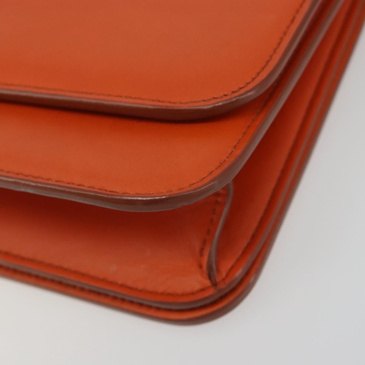 BOTTEGA VENETA Shoulder Bag Leather Orange Gold Auth BA13577V