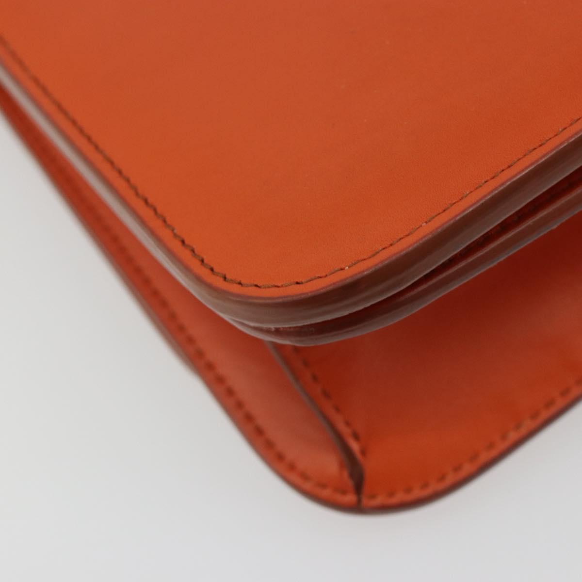 BOTTEGA VENETA Shoulder Bag Leather Orange Gold Auth BA13577V