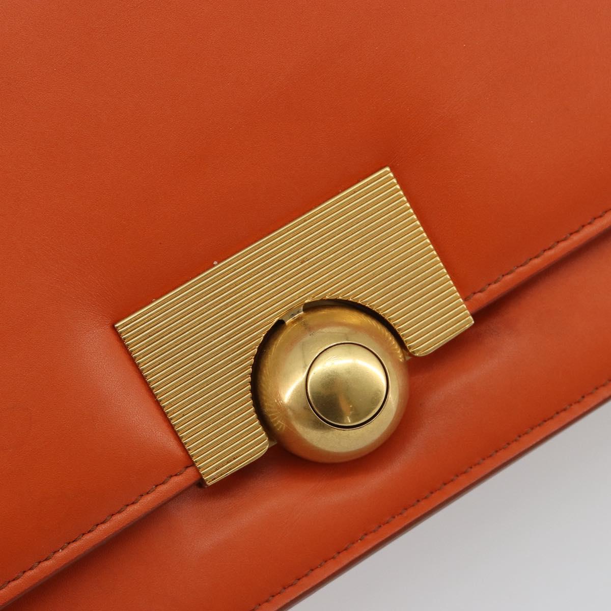 BOTTEGA VENETA Shoulder Bag Leather Orange Gold Auth BA13577V