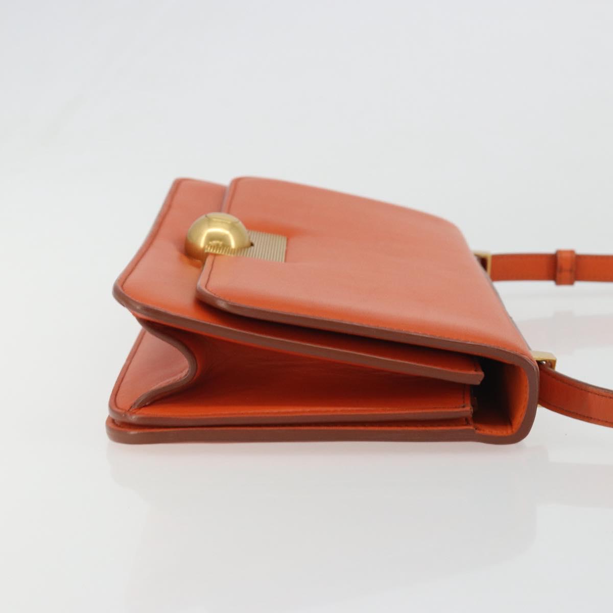 BOTTEGA VENETA Shoulder Bag Leather Orange Gold Auth BA13577V