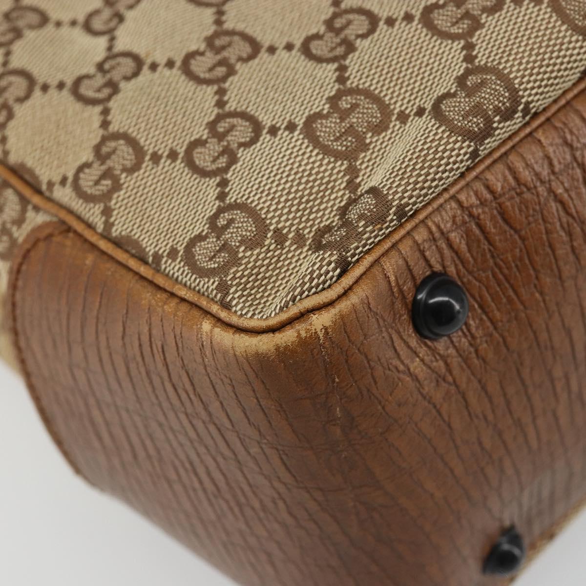 GUCCI GG Canvas Bamboo Tote Bag Beige 112526 Auth BA13579A