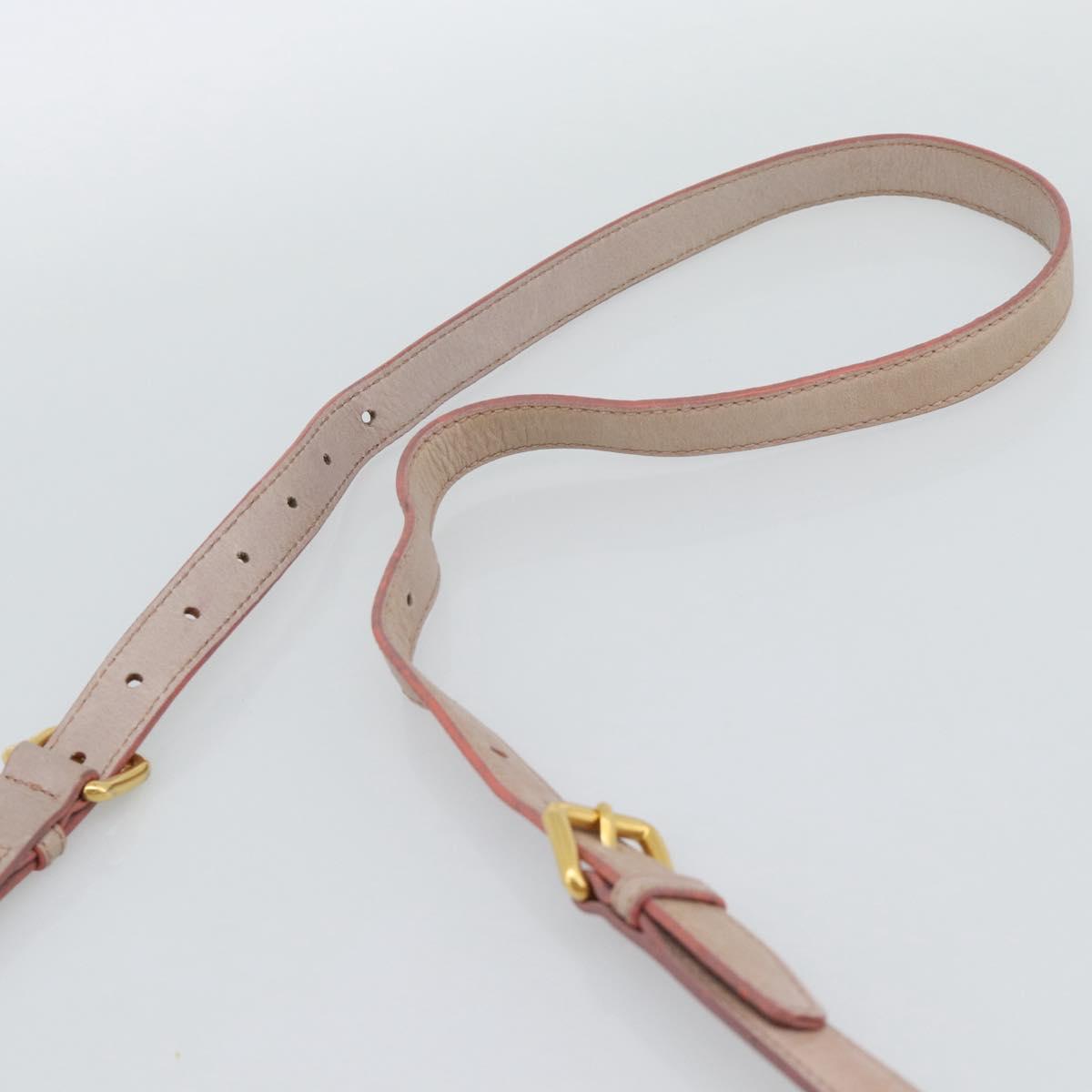 Miu Miu Hand Bag Leather 2way Pink Gold Auth BA13582A