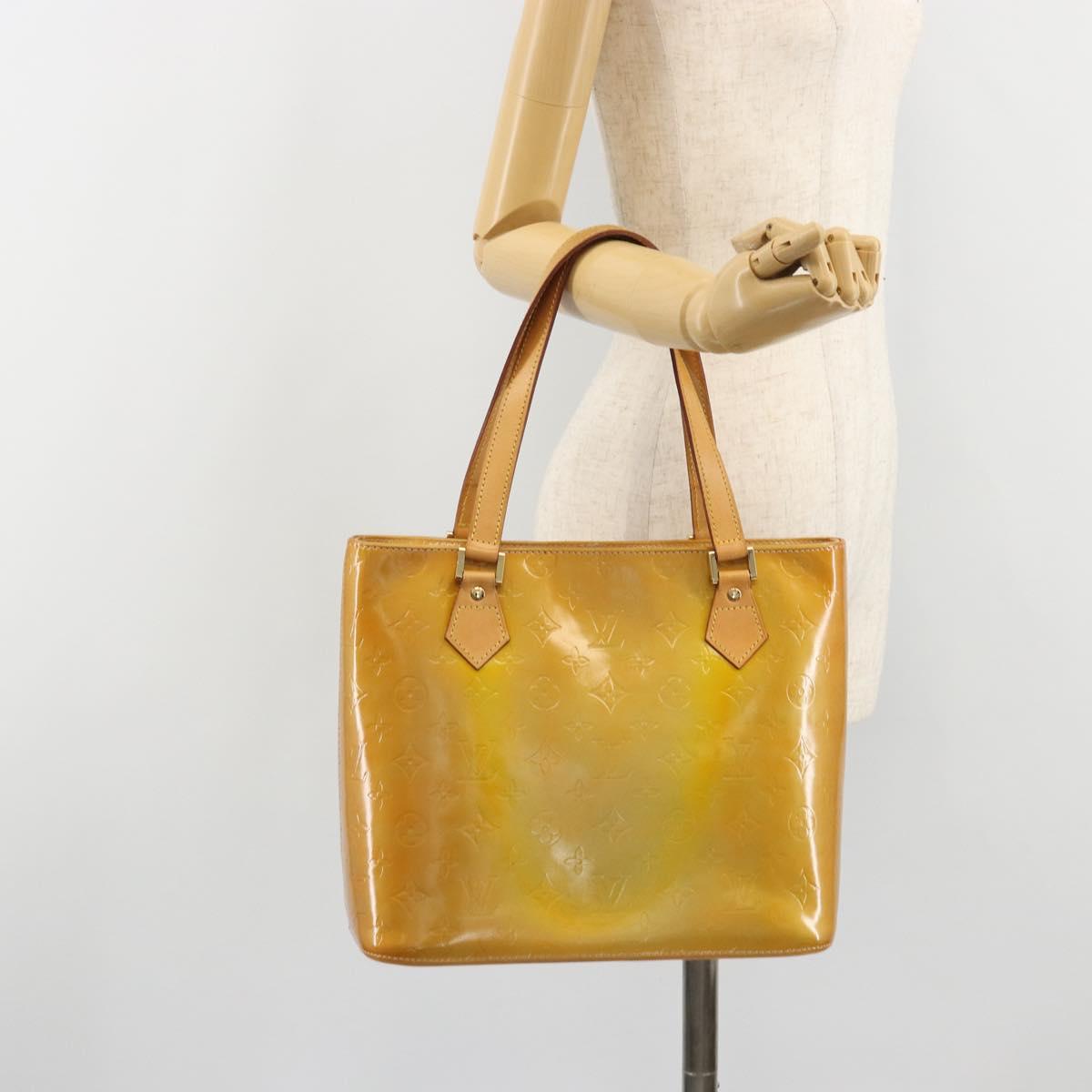 LOUIS VUITTON Monogram Vernis Houston Hand Bag Gris M91053 LV Auth BA13583