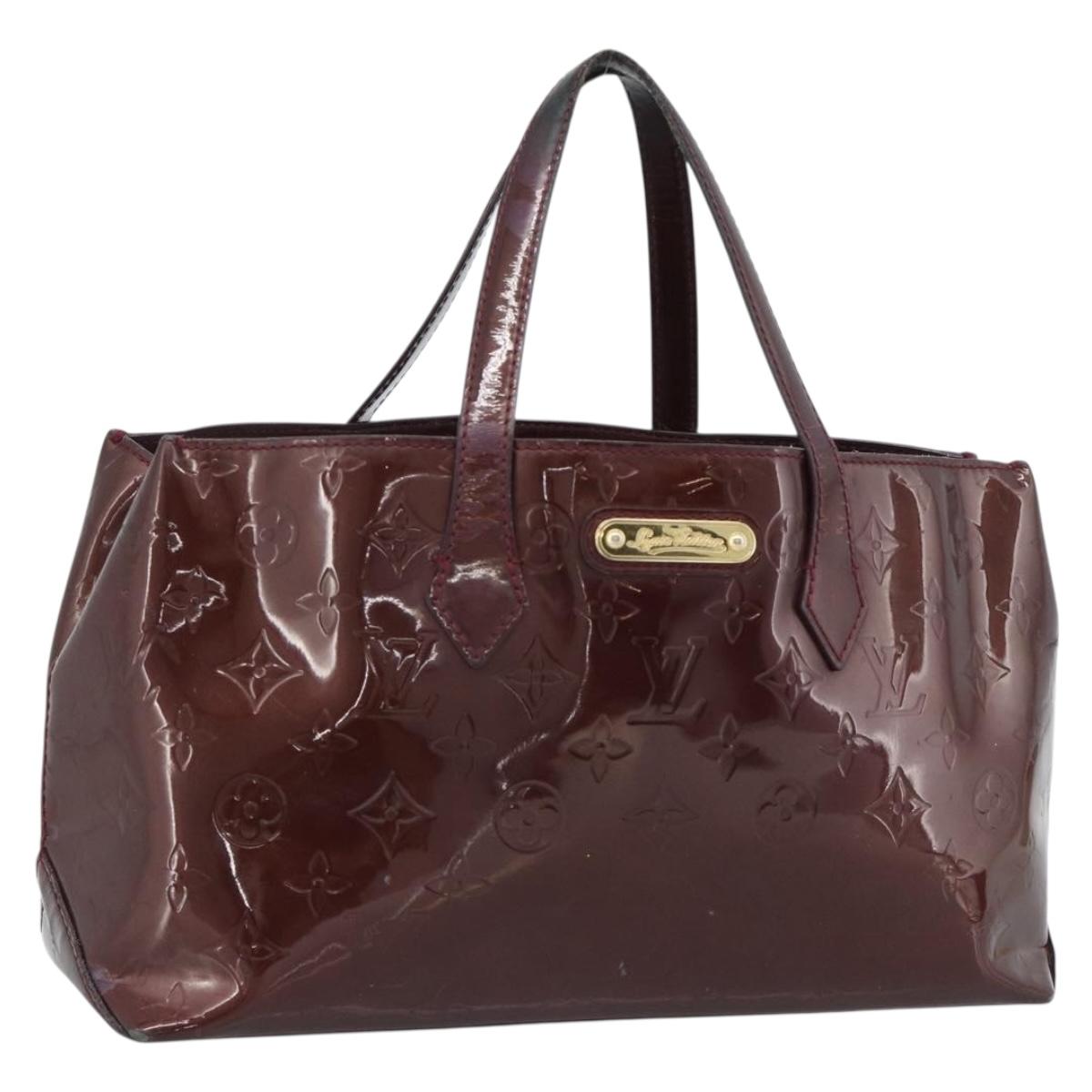 LOUIS VUITTON Monogram Vernis Wilshire PM Hand Bag Amarante M93641 Auth BA13584