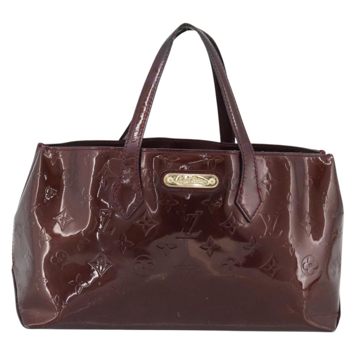 LOUIS VUITTON Monogram Vernis Wilshire PM Hand Bag Amarante M93641 Auth BA13584