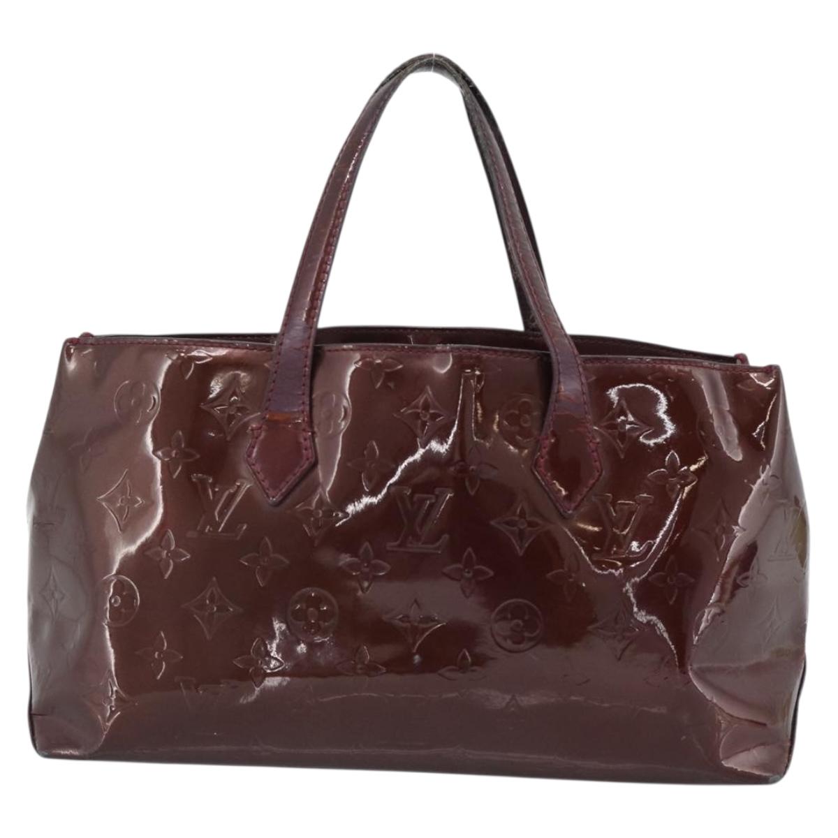 LOUIS VUITTON Monogram Vernis Wilshire PM Hand Bag Amarante M93641 Auth BA13584