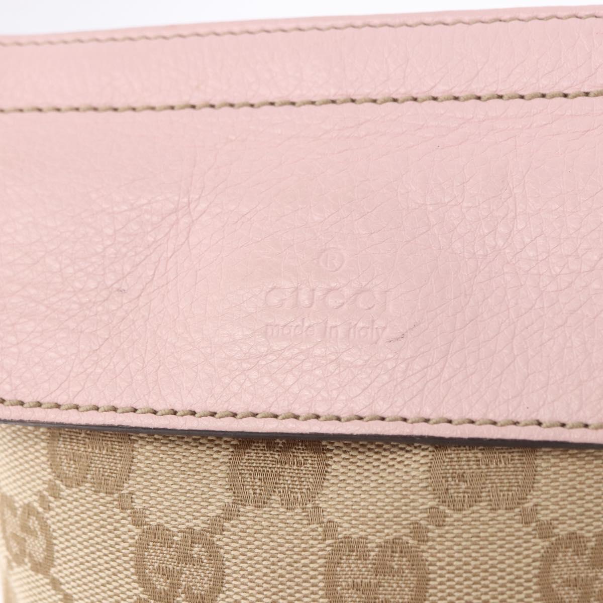 GUCCI GG Canvas Waist Bag Beige Gold 28566 Auth BA13592A