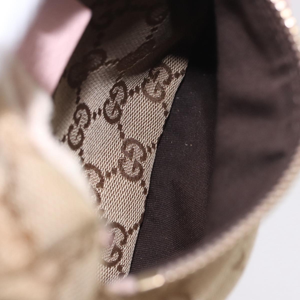 GUCCI GG Canvas Waist Bag Beige Gold 28566 Auth BA13592A
