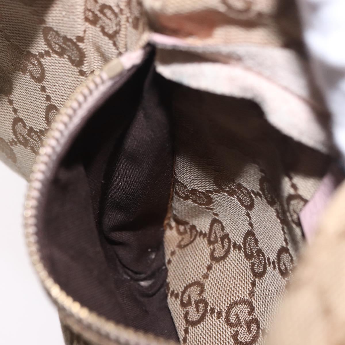 GUCCI GG Canvas Waist Bag Beige Gold 28566 Auth BA13592A