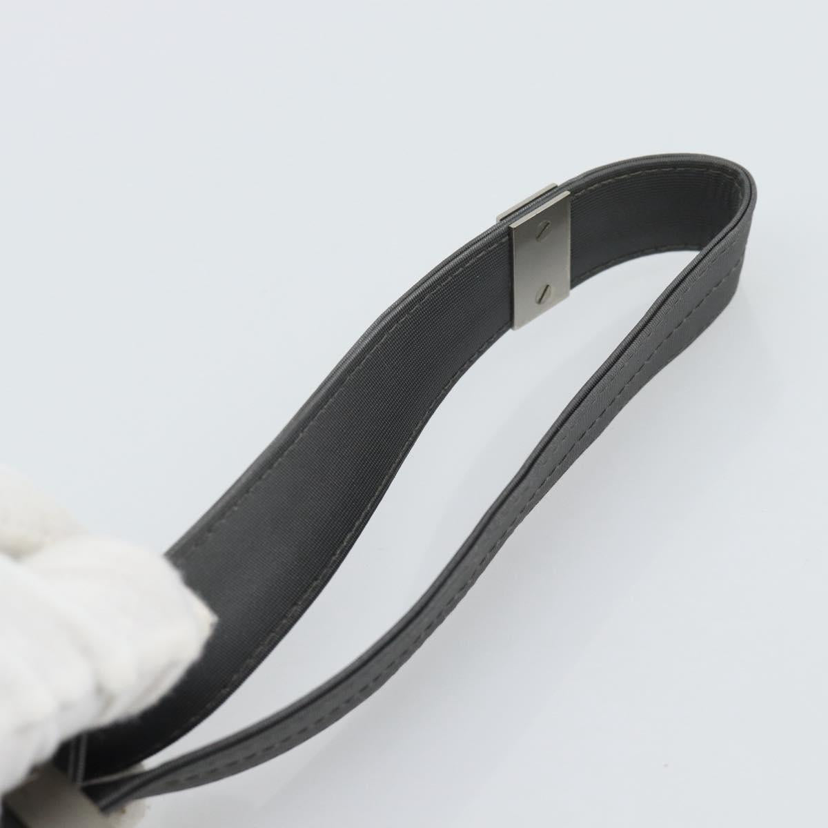 CHANEL Hand Pouch Choco Bar Hand Bag Nylon Gray Silver CC Auth BA13593A