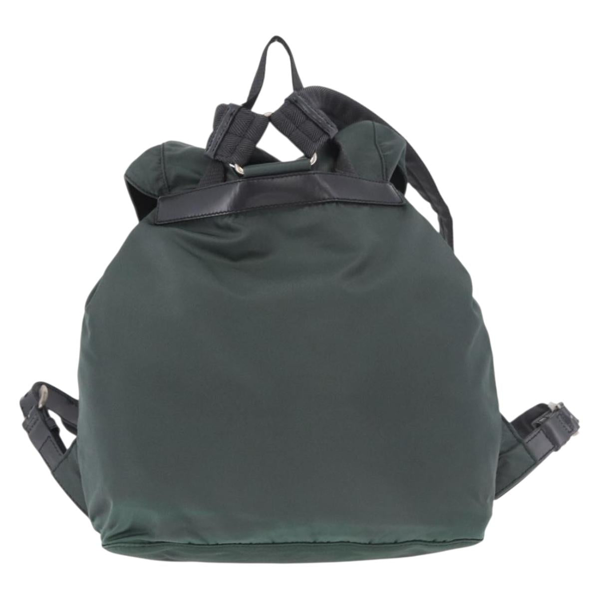 PRADA Backpack Nylon Green Silver Auth BA13603A