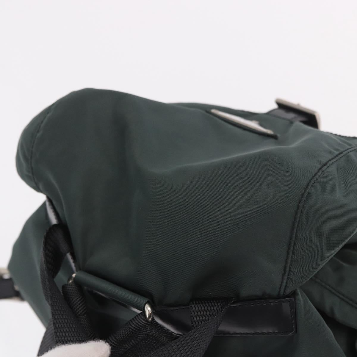PRADA Backpack Nylon Green Silver Auth BA13603A