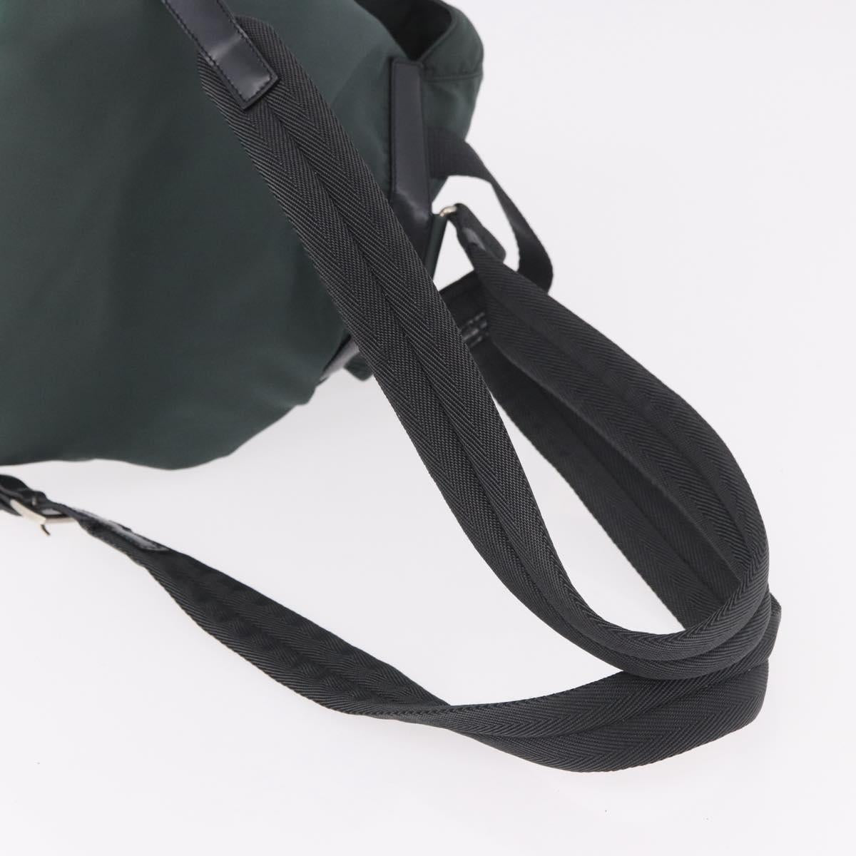 PRADA Backpack Nylon Green Silver Auth BA13603A