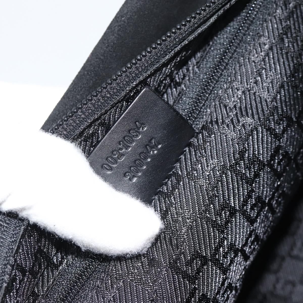 GUCCI Bamboo Hand Bag Suede Black Silver 002 1084 200047 Auth BA13607V
