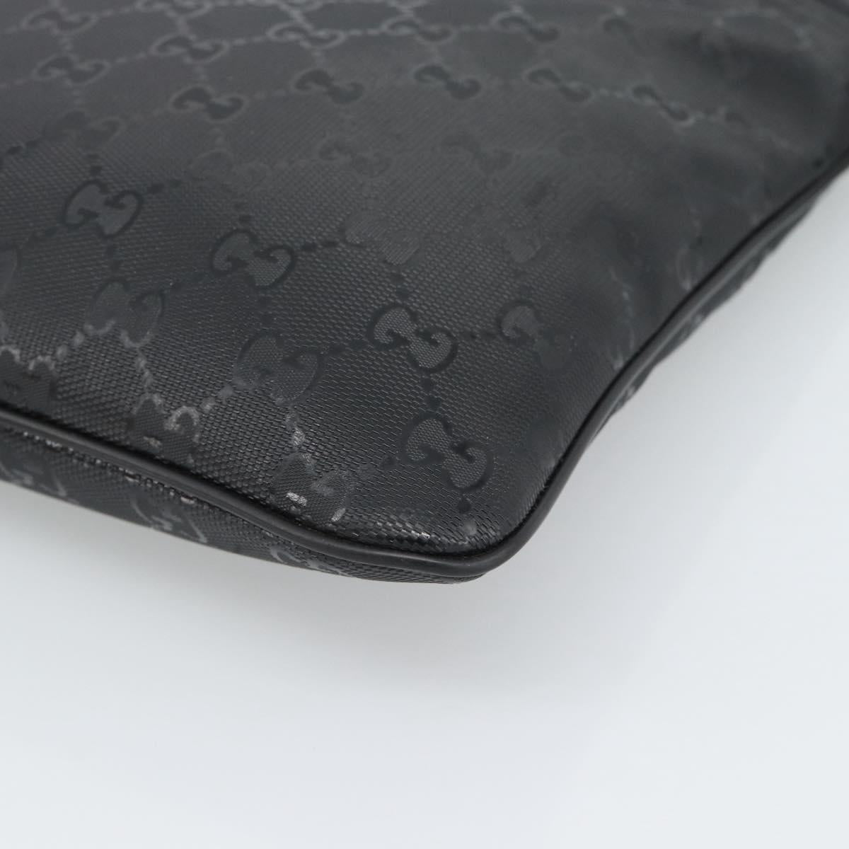 GUCCI GG Implementation Shoulder Bag PVC Black Silver Auth BA13608
