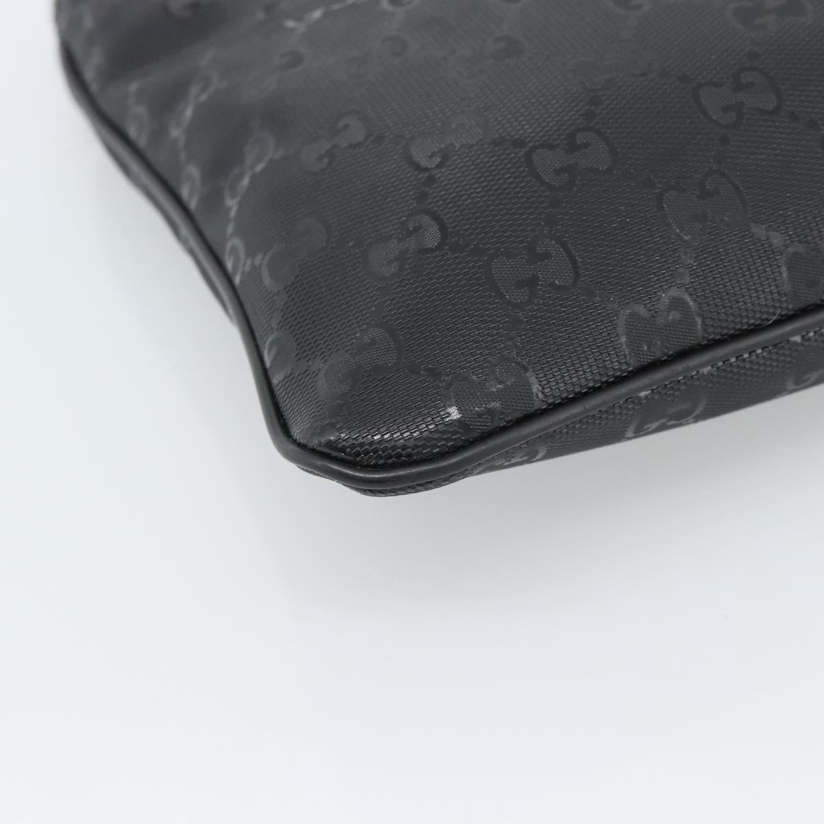GUCCI GG Implementation Shoulder Bag PVC Black Silver Auth BA13608