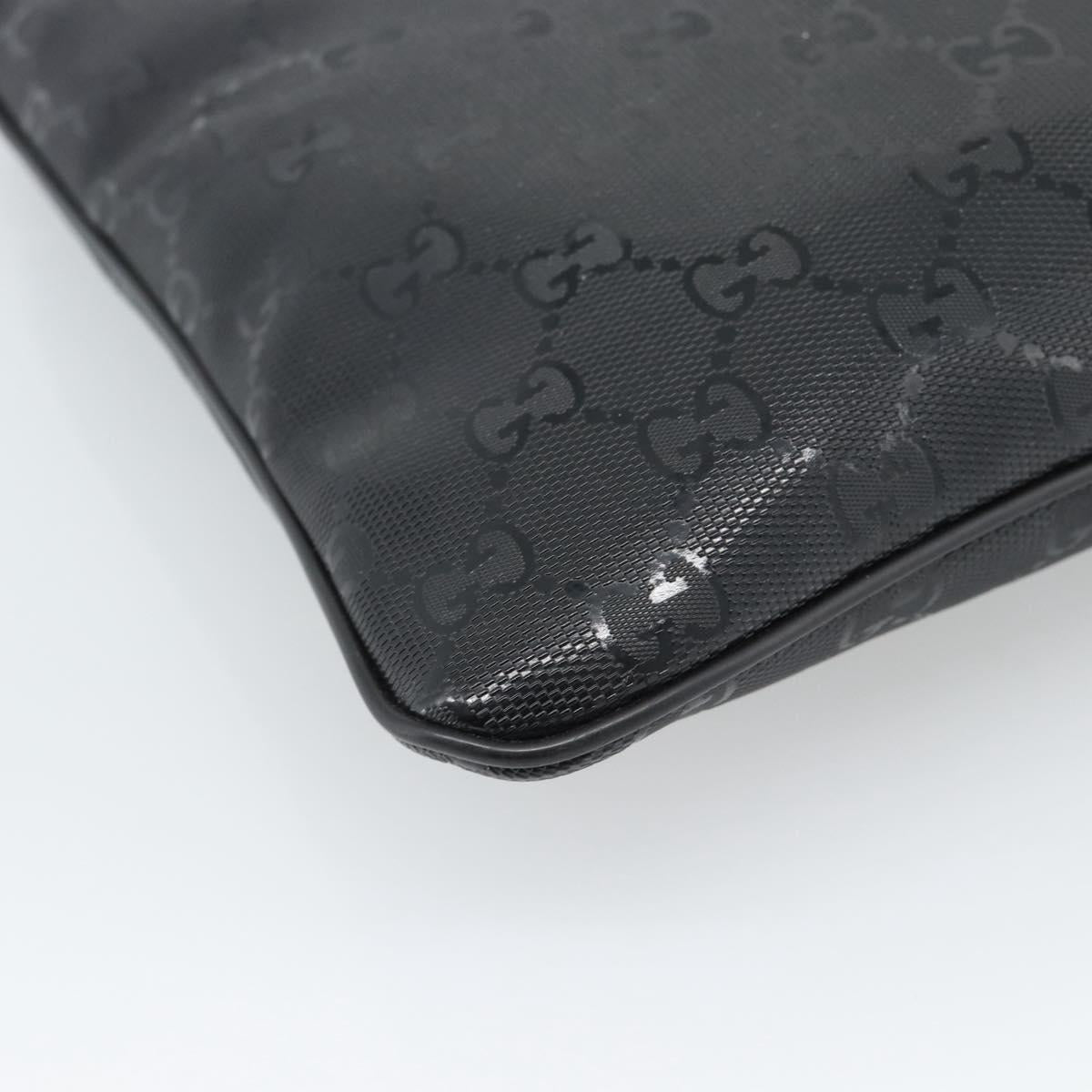 GUCCI GG Implementation Shoulder Bag PVC Black Silver Auth BA13608