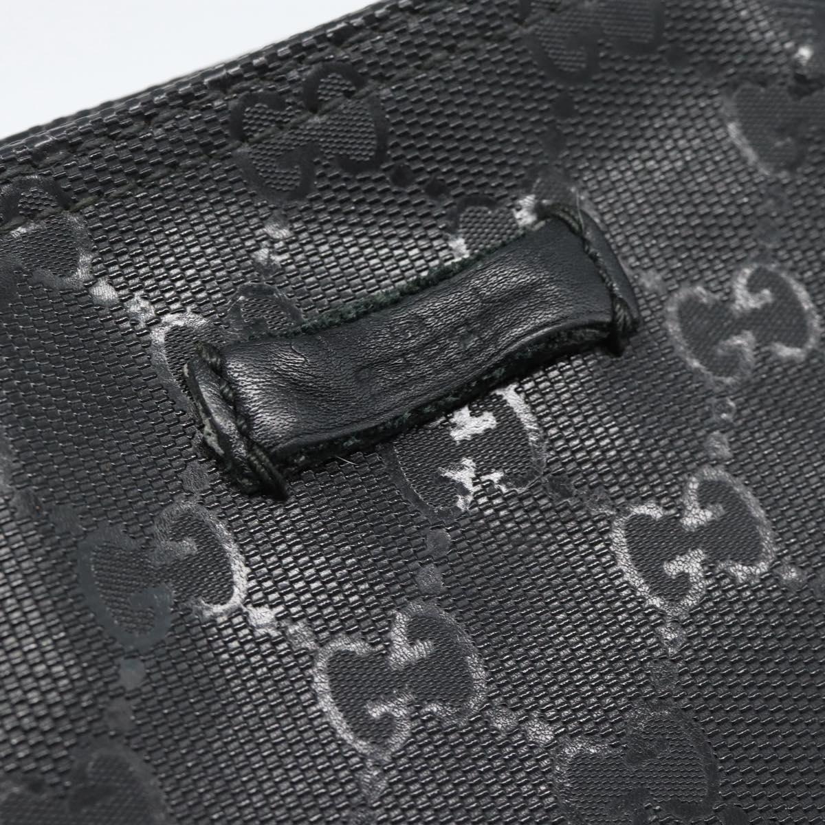 GUCCI GG Implementation Shoulder Bag PVC Black Silver Auth BA13608