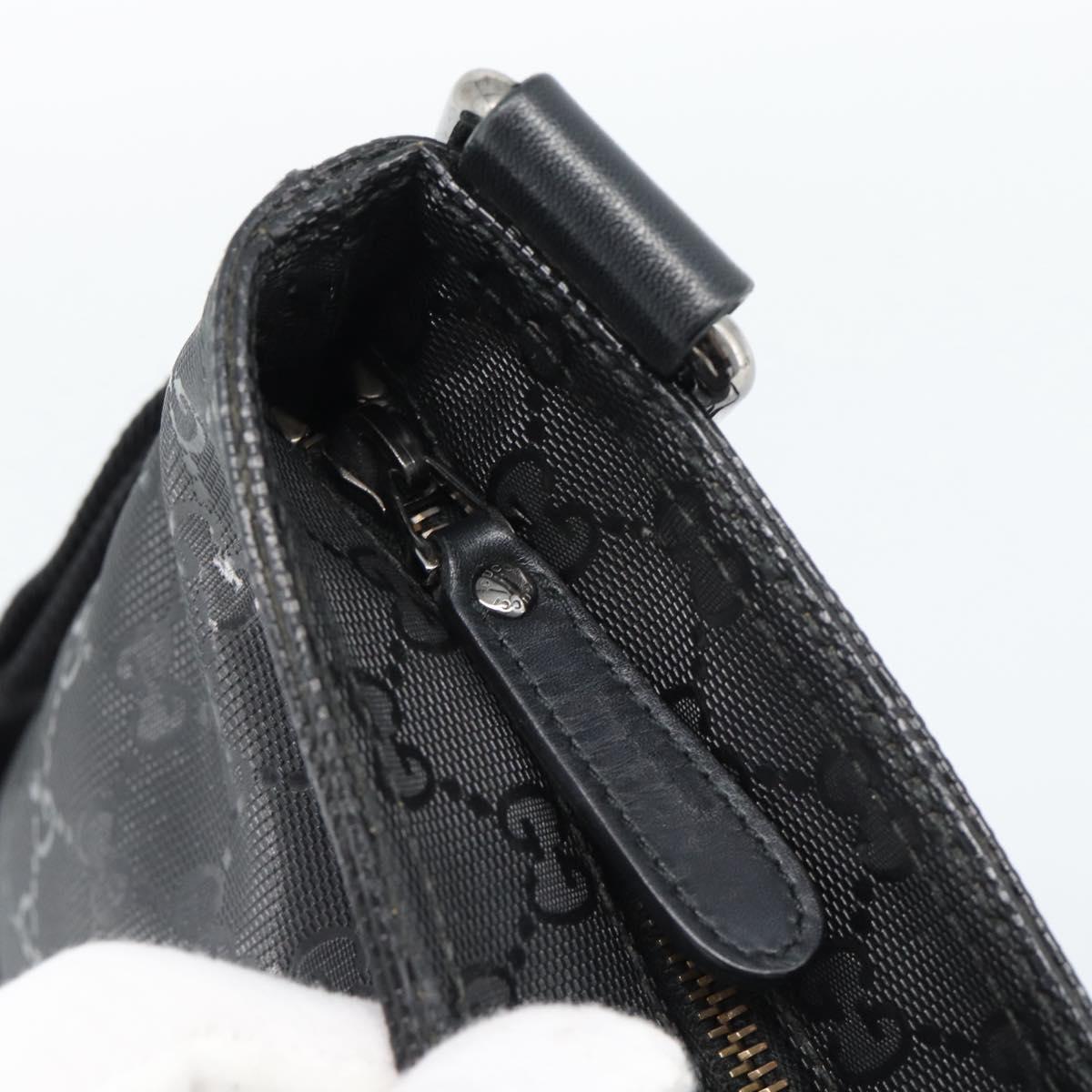 GUCCI GG Implementation Shoulder Bag PVC Black Silver Auth BA13608
