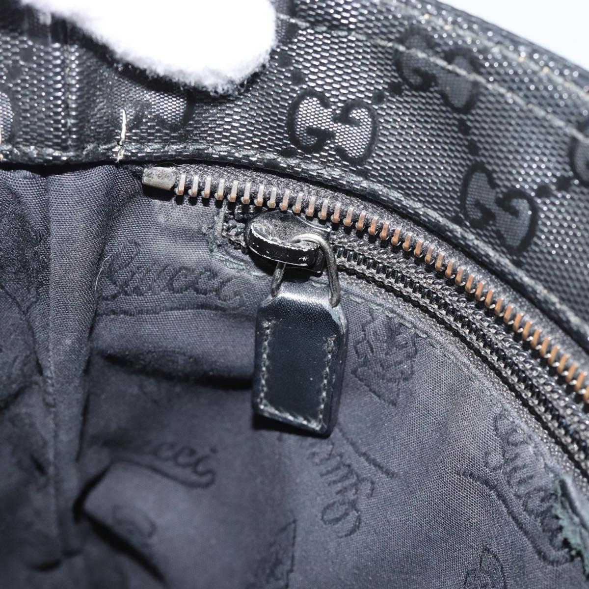 GUCCI GG Implementation Shoulder Bag PVC Black Silver Auth BA13608