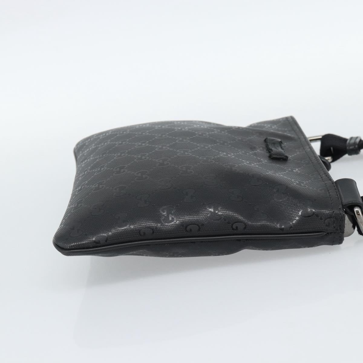 GUCCI GG Implementation Shoulder Bag PVC Black Silver Auth BA13608