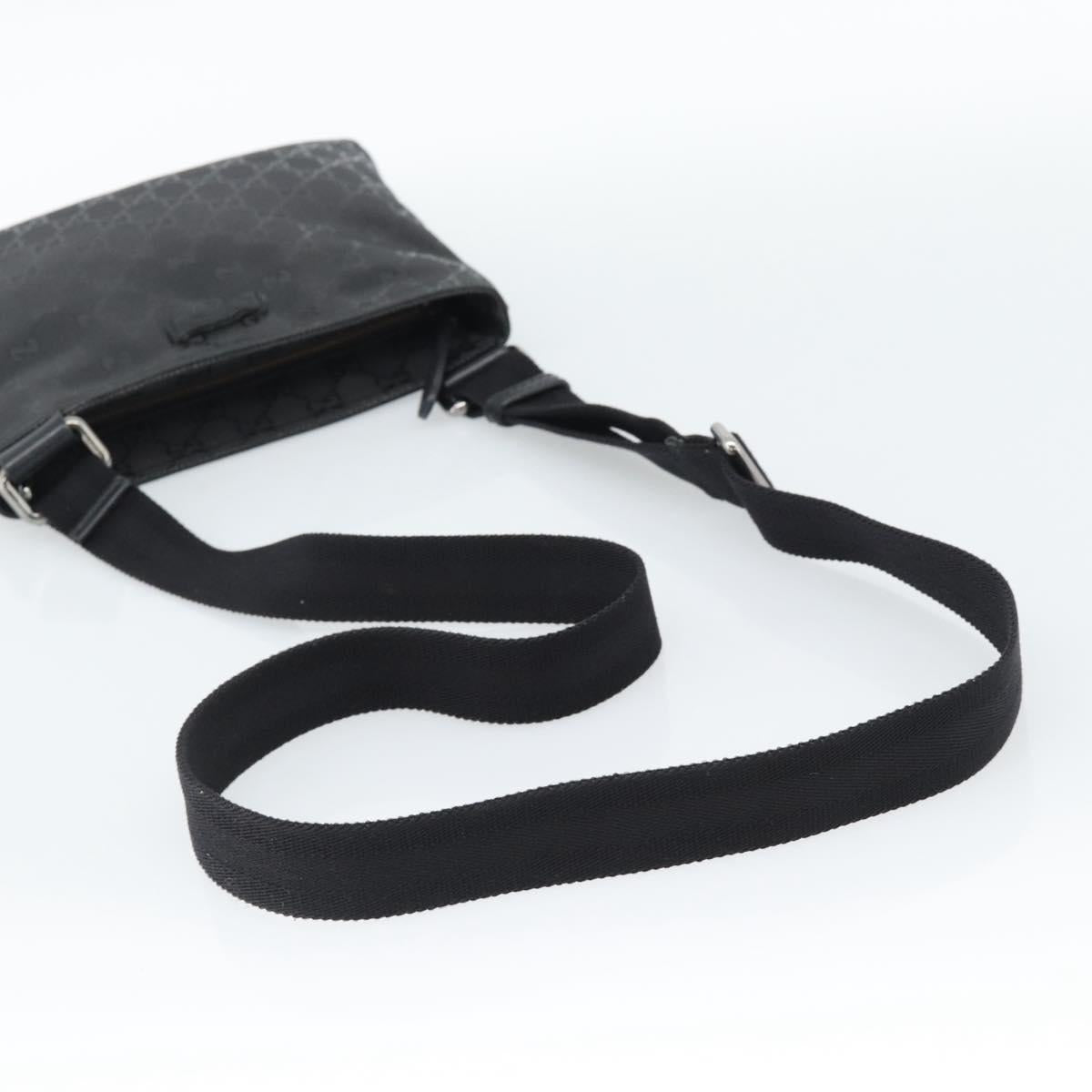 GUCCI GG Implementation Shoulder Bag PVC Black Silver Auth BA13608